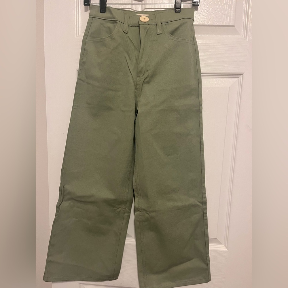 NWOT Whimsy & Row Flora Wide Leg Pant Mint Green Size 27 Retail $210